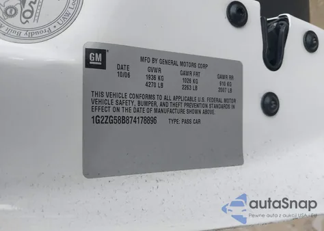 2007 Pontiac G6 из США, поврежденный, VIN 1G2ZG58B874178896